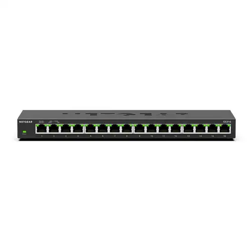 NETGEAR GS316 No administrado L2 Gigabit Ethernet (10/100/1000) Negro