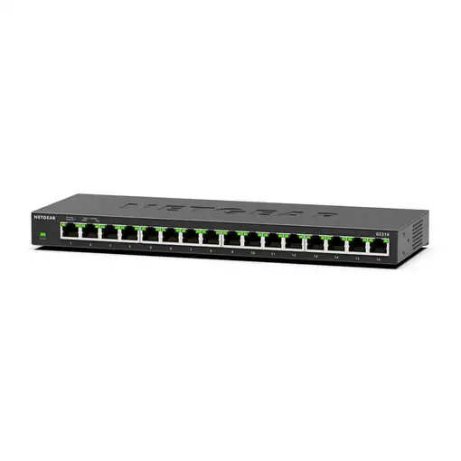 NETGEAR GS316 No administrado L2 Gigabit Ethernet (10/100/1000) Negro