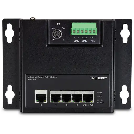 Trendnet TI-PG50F switch No administrado Energía sobre Ethernet (PoE) Negro