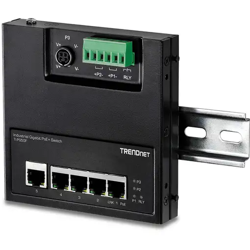 Trendnet TI-PG50F switch No administrado Energía sobre Ethernet (PoE) Negro