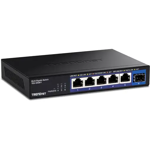 Trendnet TEG-S5061 switch No administrado 2.5G Ethernet (100/1000/2500) Negro