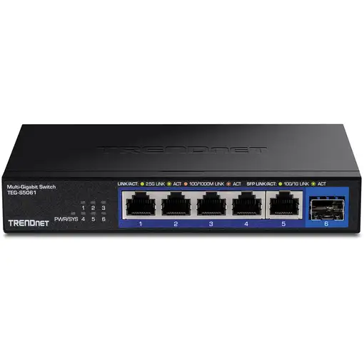 Trendnet TEG-S5061 switch No administrado 2.5G Ethernet (100/1000/2500) Negro