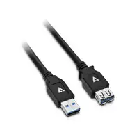 V7 Cable de extensión USB negro con conector USB 3.0 A hembra a USB 3.0 A macho 2m