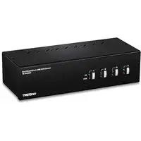 Trendnet TK-440DP interruptor KVM Negro, Plata
