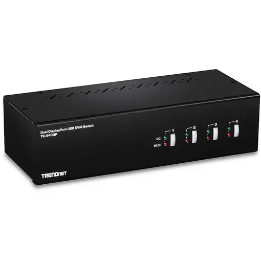 Trendnet TK-440DP interruptor KVM Negro, Plata