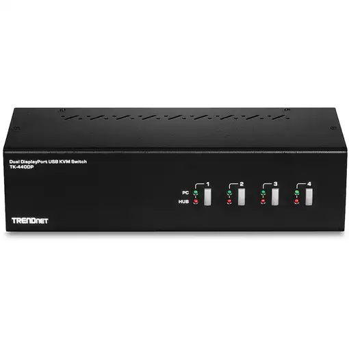 Trendnet TK-440DP interruptor KVM Negro, Plata
