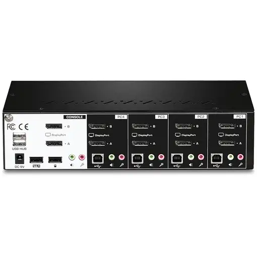 Trendnet TK-440DP interruptor KVM Negro, Plata