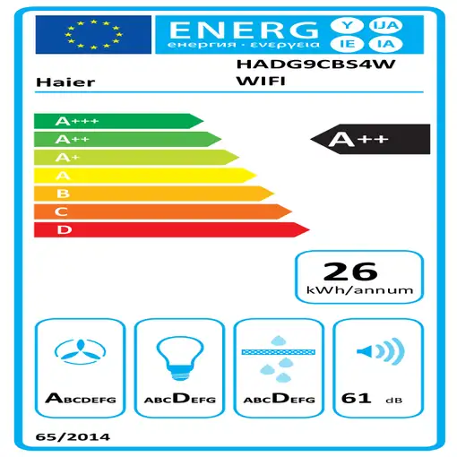 Haier I-Link HADG9CBS4WWIFI De pared Blanco A++ 624 m³/h