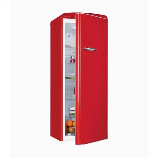 Exquisit RKS325-V-H-160E frigorífico Independiente 225 L Rojo, Acero inoxidable