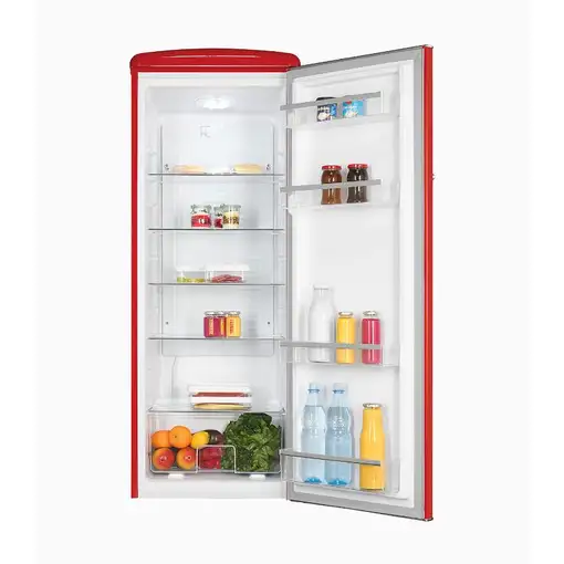 Exquisit RKS325-V-H-160E frigorífico Independiente 225 L Rojo, Acero inoxidable