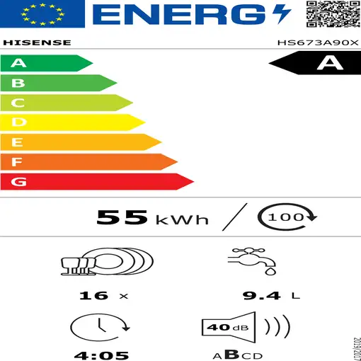 Lavavajillas 599 mm 16 place settings 20015414 HISENSE