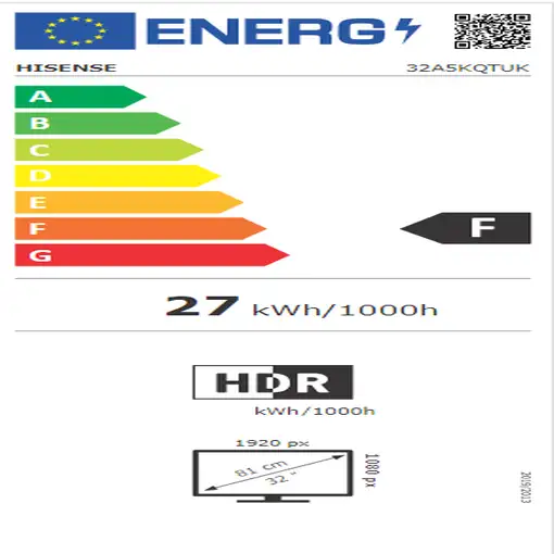 Hisense 32A5KQTUK Televisor 81,3 cm (32\) Full HD Smart TV Wifi Negro 200 cd / m²