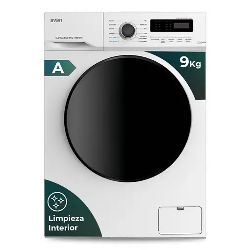 Lavadora carga frontal 9 kg 1400 RPM Blanco SL9402AIDVB SVAN