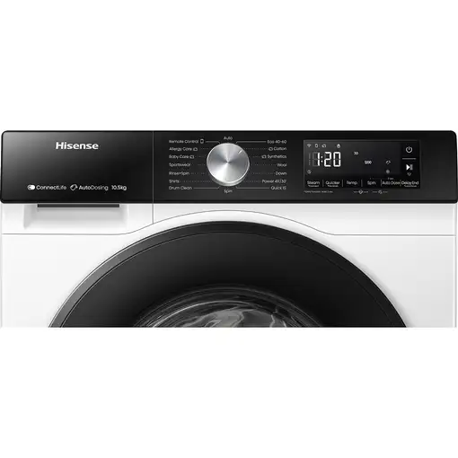 Lavadora carga frontal 10.5 kg 1400 RPM Blanco 20013525 HISENSE