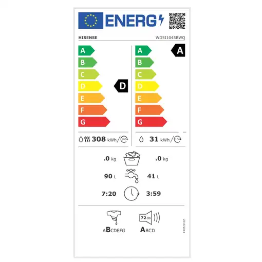 Lavadora-secadoras 6 / 10.5 kg 1310 rpm Blanco 20015296 HISENSE