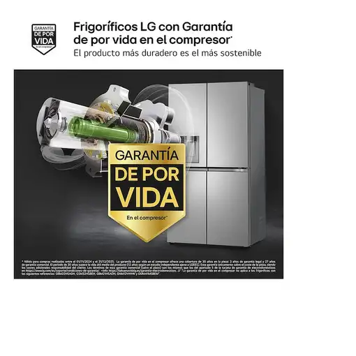 LG GMF961PY3E nevera puerta lado a lado Independiente 645 L Acero inoxidable