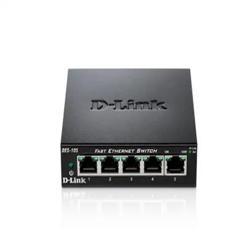 D-Link DES-105 switch No administrado Negro
