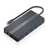 AISENS USB-C Dock 12 En 1, USB-C a 2xHDMI, 1xDisplayport, 1xRJ45, 4xUSB-A, 1xUSB-C