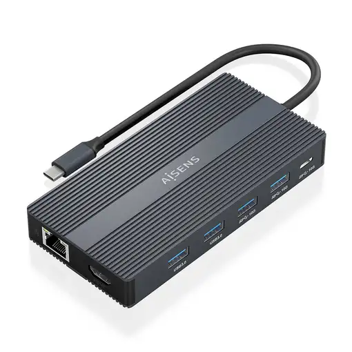 AISENS USB-C Dock 12 En 1, USB-C a 2xHDMI, 1xDisplayport, 1xRJ45, 4xUSB-A, 1xUSB-C