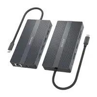 AISENS USB-C Dock 12 En 1, USB-C a 2xHDMI, 1xDisplayport, 1xRJ45, 4xUSB-A, 1xUSB-C
