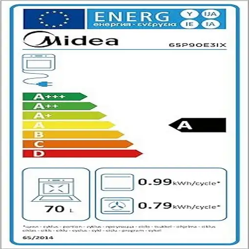 Horno 70 L Negro 65P90E3IX MIDEA