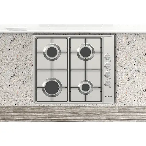Placa de Gas Natural con 4 Fuegos, inox, EGX-6041 TI N EDESA