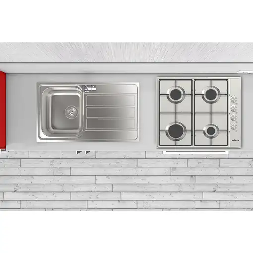 Placa de Gas Natural con 4 Fuegos, inox, EGX-6041 TI N EDESA