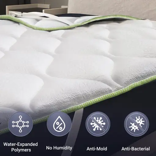 The White Stone Sobrecolchón Refrescante con Elásticos 80x200 | Corrector de Colch