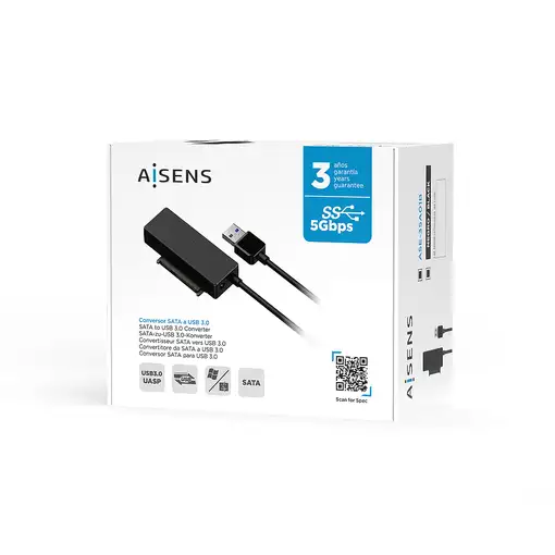 AISENS Adaptador ASE-35A01B SATA a USB-A USB 3.0/USB3.1 GEN1 para Discos Duros 2.5