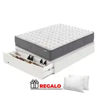 Pack Flex Nimbus + Madera 25 Zapatero BLANCO + Almohada/s (180x200 cm - Blanco)