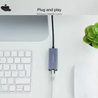 Nanocable Conversor USB-C a Ethernet Gigabit 10/100/1000 Mbps, Aluminio, Gris, 15