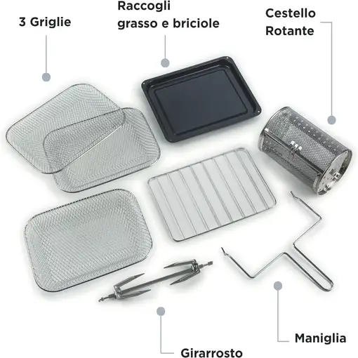 Freidora de aire y mini horno Vintage beige, 16 L, 1400W, 4632/03 ARIETE