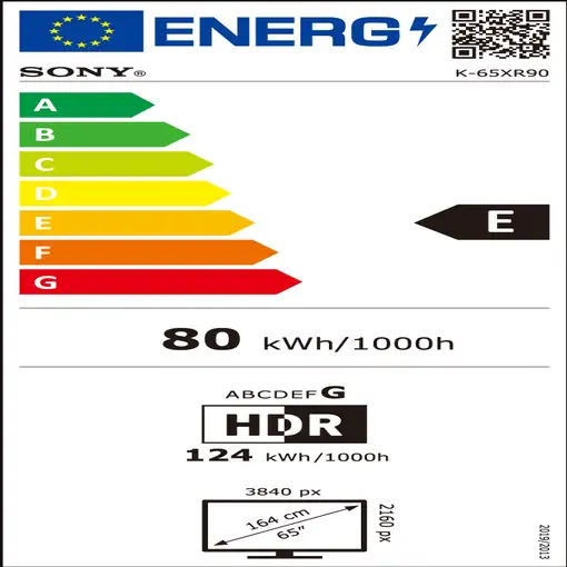 Televisor QLED 65'' 4K Ultra HD Negro Smart K65XR90PAEP SONY