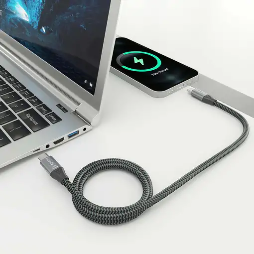 AISENS Cable USB 3.2 Gen2x2 Aluminio 20Gbps 8K@30Hz 5A 100W E-Mark, Tipo USB-C/M-U