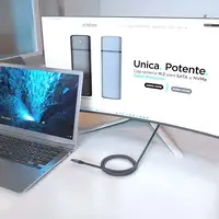 AISENS Cable USB 3.2 Gen2x2 Aluminio 20Gbps 8K@30Hz 5A 100W E-Mark, Tipo USB-C/M-U