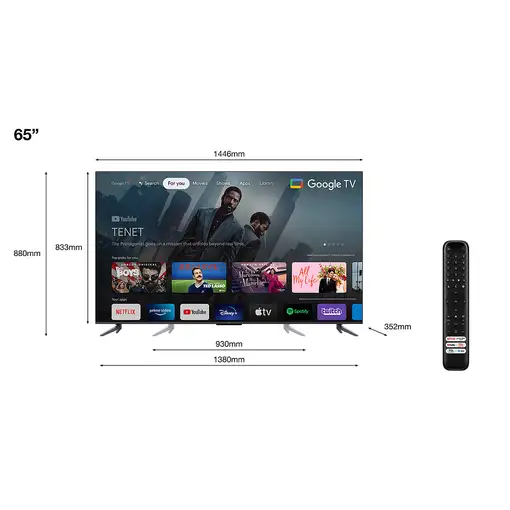 TCL C64 65C649 Televisor 165,1 cm (65\) 4K Ultra HD Smart TV Wifi Titanio