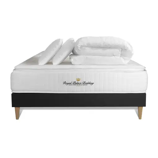 Pack cama completa - Colchón 200x200cm + Somier con láminas (kit) + 2 almohadas +