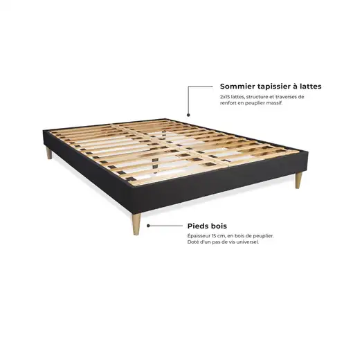 Pack colchón Buckingham 120x220cm + Somier multiláminas, espuma viscoelástica, 7 z