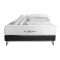 Pack cama completa - Colchón 140x200cm + Somier con láminas (kit) + 2 almohadas +