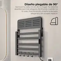 Yoevu- Toallero eléctrico negro, 100W, pantalla LCD táctil, control WiFi y Alexa