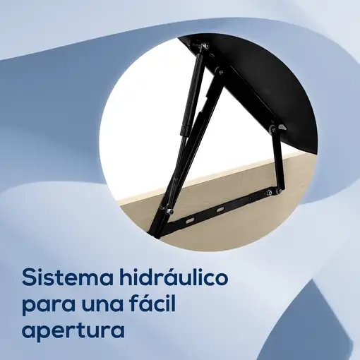 Canapé Abatible Apertura Lateral 90x190, Gran Capacidad, Montaje Incluido, Cambria