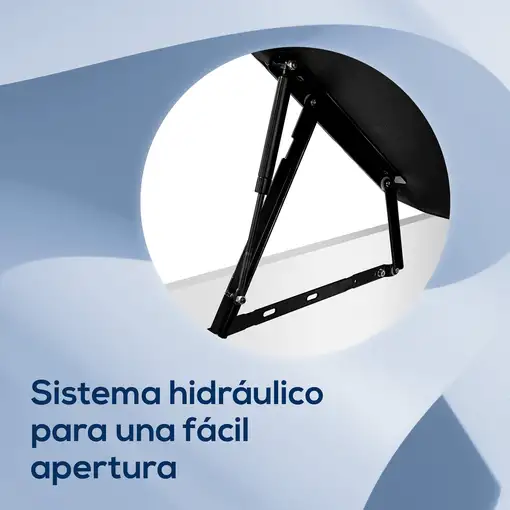 Canapé Abatible Apertura Lateral 90x200, Gran Capacidad, Montaje Incluido, Blanco