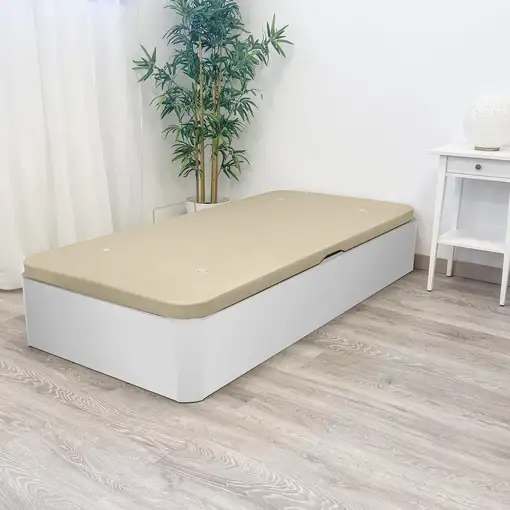 Canapé Abatible Apertura Lateral 90x190, Gran Capacidad, Montaje Incluido, Blanco