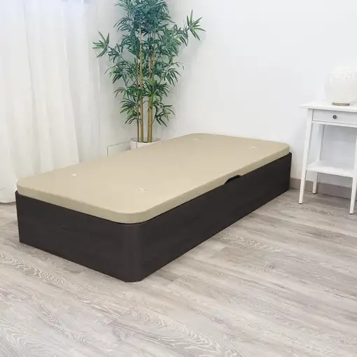 Canapé Abatible Apertura Lateral 105x200, Gran Capacidad, Montaje Incluido, Wengué