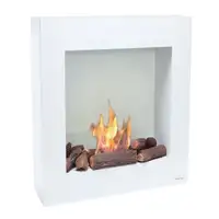 Chimenea Bioetanol Blanca 1,75 kW con Regulador de Llama 1,2 l, Betsbio PURLINE