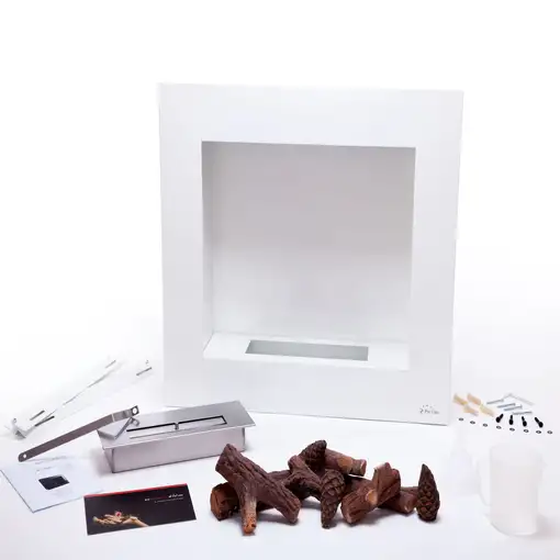 Chimenea Bioetanol Blanca 1,75 kW con Regulador de Llama 1,2 l, Betsbio PURLINE