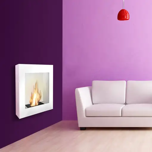 Chimenea Bioetanol Blanca 1,75 kW con Regulador de Llama 1,2 l, Betsbio PURLINE