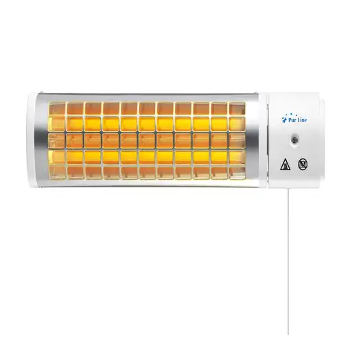 Calefactor halógeno blanco para baño 1200W, Heaty B1200 PURLINE