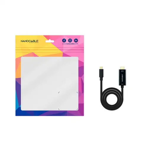 Nanocable Cable Conversor USB-C a HDMI 1.4 4K@30HZ 1.8 m, Negro