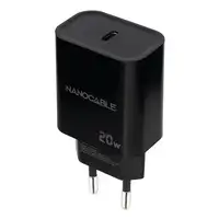 Nanocable Cargador USB-C PD 20W, Negro